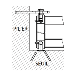 Jeu de pivots à sceller réglable 40x40 mm et axe 18 mm- Lot de 2