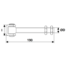 Pivot tige longue Ø20 mm longueur 190 mm