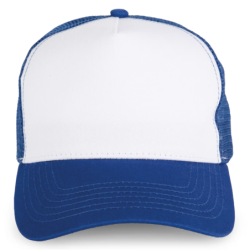 Casquette trucker 5 panneaux Royal Blue et White