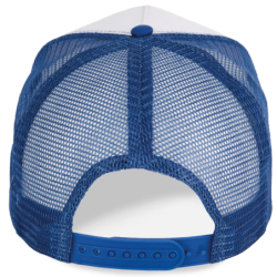 Casquette trucker 5 panneaux Royal Blue et White