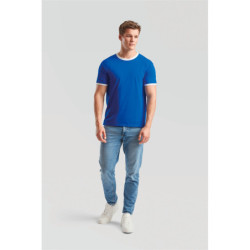 Tee shirt Ringer Valueweight royal Blue et white