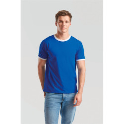 Tee shirt Ringer Valueweight royal Blue et white