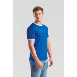 Tee shirt Ringer Valueweight royal Blue et white