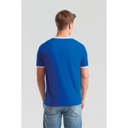 Tee shirt Ringer Valueweight royal Blue et white