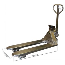 Transpalette manuel peseur 2000 Kg Inox 316 alimentaire et chimie
