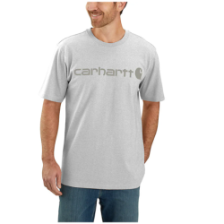 Tee shirt coton manches courtes Logo SS blanc logo gris