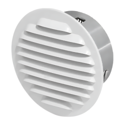 Grille ronde à persienne aluminium blanc Ø180 mm