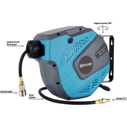 Enrouleur automatique orientable de tuyau d'air hybride 8 bar 8x12mm