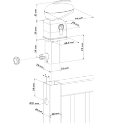 Serrure de sécurité enfant à double action Twist pour portillon de piscine pour tube de 40