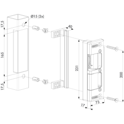 Gâche électrique pour serrures à encastrer H-métal et H-Wood