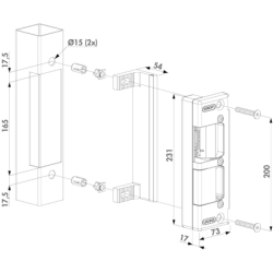 Gâche électrique pour serrure en applique SE-E Locinox fonctionne à émission