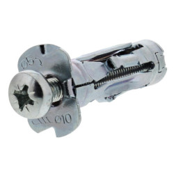 Cheville métal pour plaque de plâtre multi-épaisseur avec vis - boîte de 100
