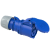 Prise mobile 32a femelle PH+N+T 230v cei 6h IP44 bleu connexion à vis