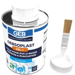 Colle pression Gebsoplast Gel + spéciale eau potable avec pinceau boîte avec pinceau 1 litre