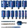 Coffret 11 Scies trépans EXPERT Carbure Matériaux de construction Ø20 à 76mm