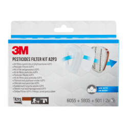 Filtres anti pesticides et désherbants de protection respiratoire 3M - 6003PRO1 A2P3 - Lot de 2