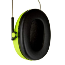 Casque antibruit enfant Peltor Kid vert néon serre tête SNR 27dB