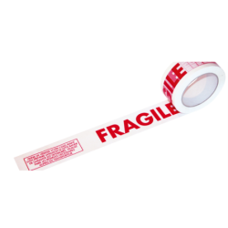 Ruban adhésif en PP acrylique inscription fragile silencieux - 48 mm x 100 m - Épaisseur 28µ