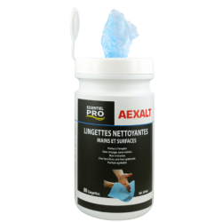 Lingettes nettoyantes mains et surfaces double-face Essentiel Pro - boite de 80