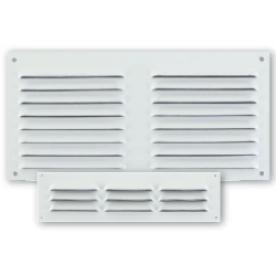 Grille de ventilation à persiennes intérieure et extérieure avec moustiquaire Alu