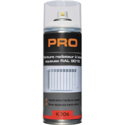 Bombe peinture aérosol pour radiateur Hydro RAL 9016 K206 Pro Auto-K satiné blanc 400 ml