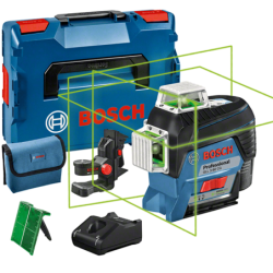 Niveau laser 3 lignes vertes 12V Bosch GLL 3-80 CG 30 mètres avec batterie support et L-Boxx