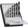 Coffret de 8 mèches à bois hélicoïdales Bosch Robuste Line diamètres 3 4 5 6 7 8 9 et 10 mm