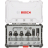 Fraise à araser et de bordage Bosch en carbure queue de 8 mm en coffret de 6