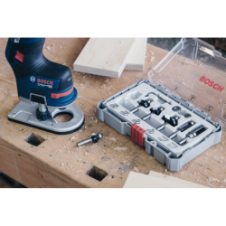 Fraise à araser et de bordage Bosch en carbure queue de 8 mm en coffret de 6
