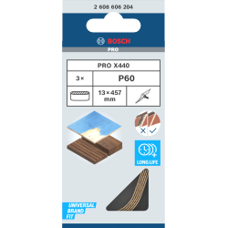 Bande abrasive Best for Wood 13 x 457 mm grain 60 Lot de 3
