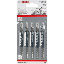 Lame de scie sauteuse pour bois - T144D Speed for Wood Bosch - Jeu de 5 lames