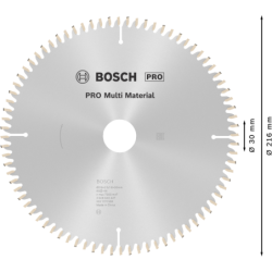 Lame scie circulaire Bosch multi-matériaux diamètre 216 mm alésage 30 mm 80 dents