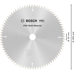Lame de scie circulaire Diamètre 305 Alésage 30 Multi Material 80 dents