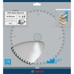 Lame scie circulaire Bosch multi-matériaux diamètre 235 mm alésage 30 mm 64 dents