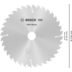 Lame scie circulaire Bosch Optiline Wood tout bois 230 mm alésage 30 mm 36 dents 2,8 mm