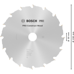 Lame scie circulaire bois Bosch Construct Wood Ø 230 mm alésage 30 mm 16 dents