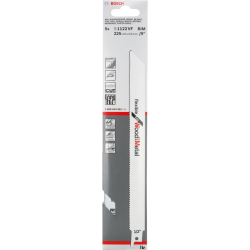 Lame scie sabre bois métal Bosch S1122VF Flexible for Wood and Metal 225x19x0,9mm lot de 5