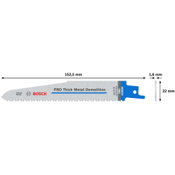 Lame scie sabre métal - Bosch S930CF Endurance for Metal - 150x22x1,6mm - Lot de 5