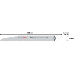 Lame scie sabre bois métal Bosch S110VF Heavy for Wood and Metal 225x22x1,6mm - Lot de 5