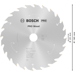 Lame de scie circulaire bois Bosch Standard for Wood 165 x 20 x 1,5 mm 24 dents