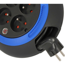 Enrouleur électrique Brennenstuhl domestique Design-Box câble 3m H05VV-F 3G1,0 bleu