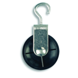Poulie a crochet pivotant acier galvanisé avec 1 galet diamètre 40 mm
