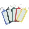 Porte étiquette plastique à fenêtre avec anneau - lot de 10 multi-couleurs