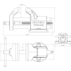 Etau double guidage Série 104 Dolex base fixe 90 x 130 mm