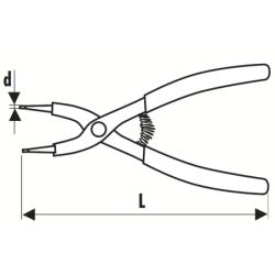 Pince fermantes becs droits pour circlips 10-25 mm Expert by Facom