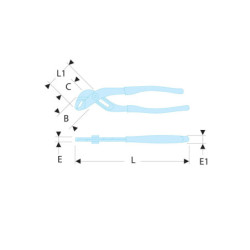 Pince multiprise entre-passées de 250mm gainage CPE