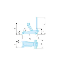 Cric rouleur extra plat Facom 2 tonnes