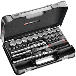 Coffret douilles 1/2 - 12 pans métriques - 30 pièces