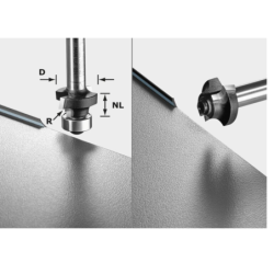 Fraise à moulurer Festool S8 HW R2 D20-KL OFK - Queue Ø 8 mm - Fraisage des chants 2 mm