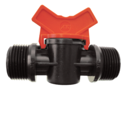 Vanne de régulation filetée pour arrosage goutte à goutte - Double mâle 20/27 mm - Plastique